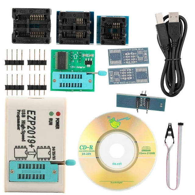 EZP2019+ High Speed Programmer with 4 Tested Bases for 24/25/26/93 Series