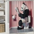 thumbnail image 6 of Orinice Humorous Panda Bathroom Decor Set - Colorful Luxurious Graphic Print Polyester Fabric Shower Curtain with Hooks 69x72, 6 of 7