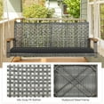 thumbnail image 3 of Patiojoy Patio 2-Person Wicker Loveseat Rattan Porch Hanging Swing Chair w/ with 118" Hanging Ropes Seat Cushion & Acacia Wood Armrests Black, 3 of 7