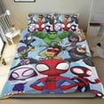 thumbnail image 1 of Spidey y sus Increíbles Amigos Conjunto de sábanas temático, trío de piezas, cómodo y amigable con la piel, diseño único, regalo de decoración para el hogar para familiares, amigos y fans,173cm *218cm, 1 of 6