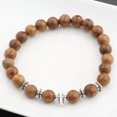 thumbnail image 3 of RSAMD 8MM Owl Buddha Beaded Natural Lava Stone Gold Silver Charm Fashion Men Bracelets-J001-1, 3 of 6