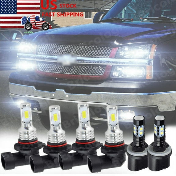 AlexTong Silver LED 6000K Automotive Bulb fits 2002-2005 Chevy Tahoe Pack 6