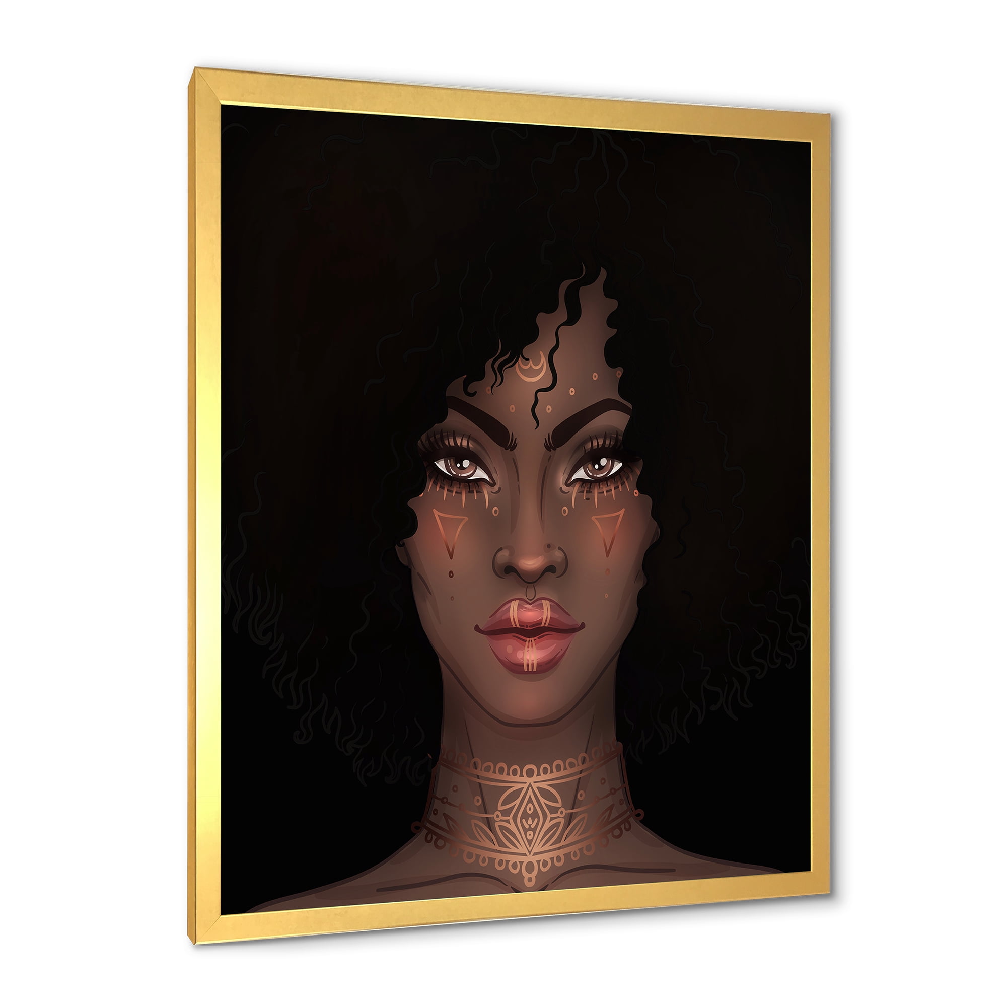 Designart 'Portrait of Afro American Woman II' Modern Framed Art Print