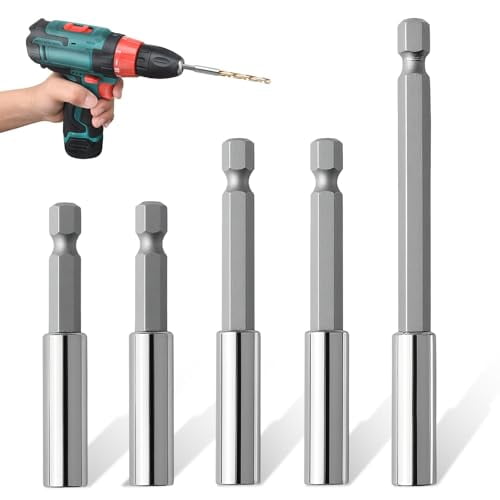 5 PCS Drill Bit Extension Set - 1/4" Hex Shank Magnetic Drill Extender for DIY, Automotive and Repair Work, S2 Steel Impact Drill Bits$$Tools & Hardware Other