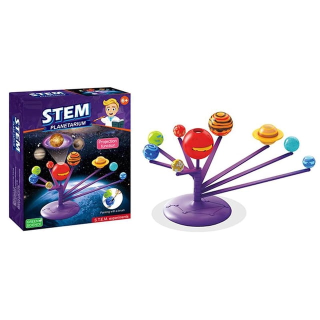 Astronomy Solar System DIY Science Experiment Painted Colored Planet Model With Projection Function Solar System Children'S Toy
