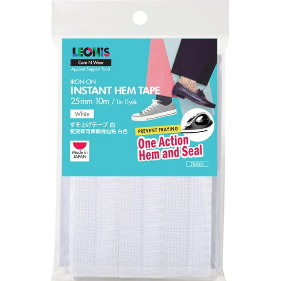 Leonis Iron-on Instant Hem Tape 25mm x 10m (1in x 11yds) White