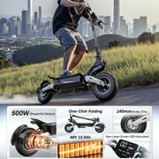 900W Peak OOTD T10 Electric Scooter for Adults, 31MPH Top Speed 48V Battery 28Mile Long ranges,11 Off-Road Foldable E-Scooter
