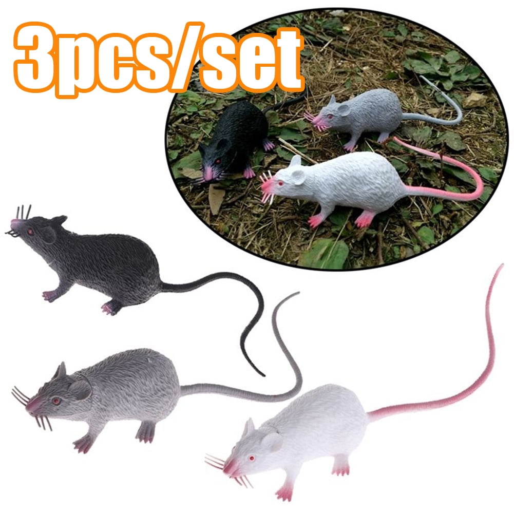 Cheers.US 3Pcs/Set Halloween Fake Rat Plastic Rat Simulation Mouse ...