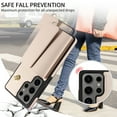 thumbnail image 6 of Allytechgroup Wallet Phone Case for Samsung Galaxy S25 Ultra, Built-in Shoulder Strap Lanyard Stand RFID Blocking Shockproof Protective Back Cover for Samsung Galaxy S25 Ultra, Beige, 6 of 7