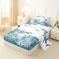 thumbnail image 2 of Erosebridal Watercolor Shark Turtle Twin Sheet Sets,Nautical Marine Animals Bedding For Men Women 3 Pieces, 2 of 6