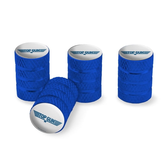 Top Gun Flat Logo Tire Rim Wheel Aluminum Valve Stem Caps