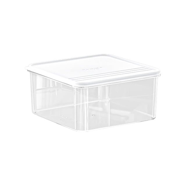 Organizador apilable para refrigerador con tapa, contenedor de plástico transparente para almacenar alimentos, ideal para snacks, frutos secos y despensa. Caja organizadora multiusos para