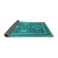 thumbnail image 2 of Ahgly Company Indoor Round Oriental Turquoise Blue Industrial Area Rugs, 8' Round, 2 of 4