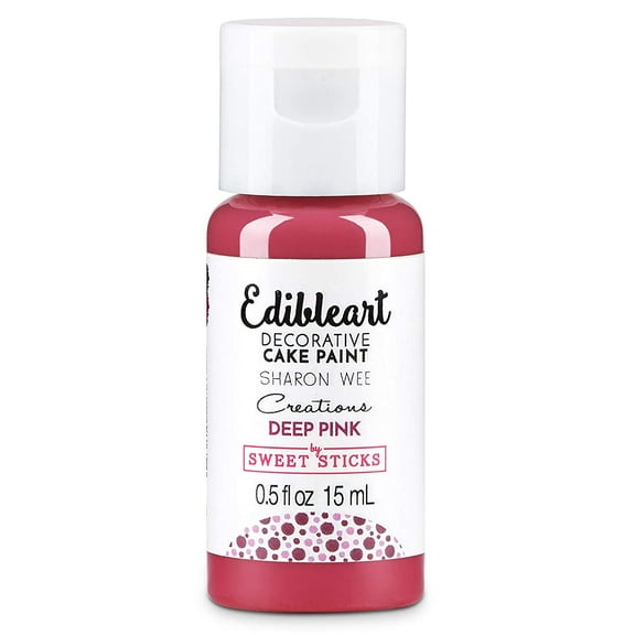 Icinginks - Sweetsticks Deep Pink Edible Art Decorative Cake Paint 15ml - Edible Art Paint, Edible Icing Paint, Decorative Cake Paint, Edible Food Coloring, Cookie Paint, Cake Paint