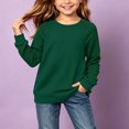 thumbnail image 2 of OGLCCG Girls' Sweaters Cable Knit Long Sleeve Pullover Sweater Casual Kids Fall Winter Crew Neck Jumper Top(Green,14-15 Years), 2 of 7