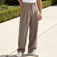 thumbnail image 2 of ShomPort Mens Dressy Pants Elastic Waist Straight Leg Loose Pleated Trousers Casual Business Officewear Pants, 2 of 9
