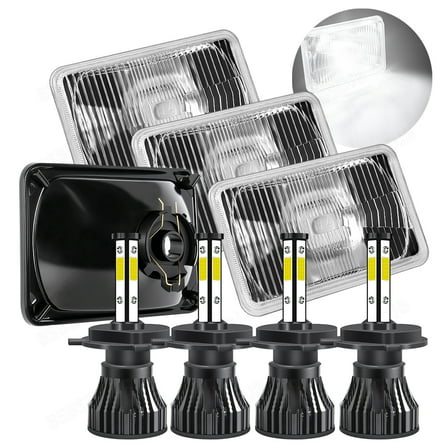 BSBSDJB 4PC 4x6" LED Headlights High-Low Beam For Chevrolet C10 C20 C30 K10 K20 1980-1986 Pickup