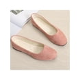 thumbnail image 4 of Fangasis Women's Casual Shoes Lightweight Flats Square Toe Walking Shoe Dance Soft Sole Ballet Flat Pink 7.5, 4 of 4