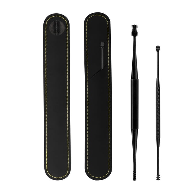 2Pcs/Set Double-Ended Earpick Soft Silicone Ear Pick Ear Wax Curette Remover Ear Cleaner Spoon Spiral Ear Tool