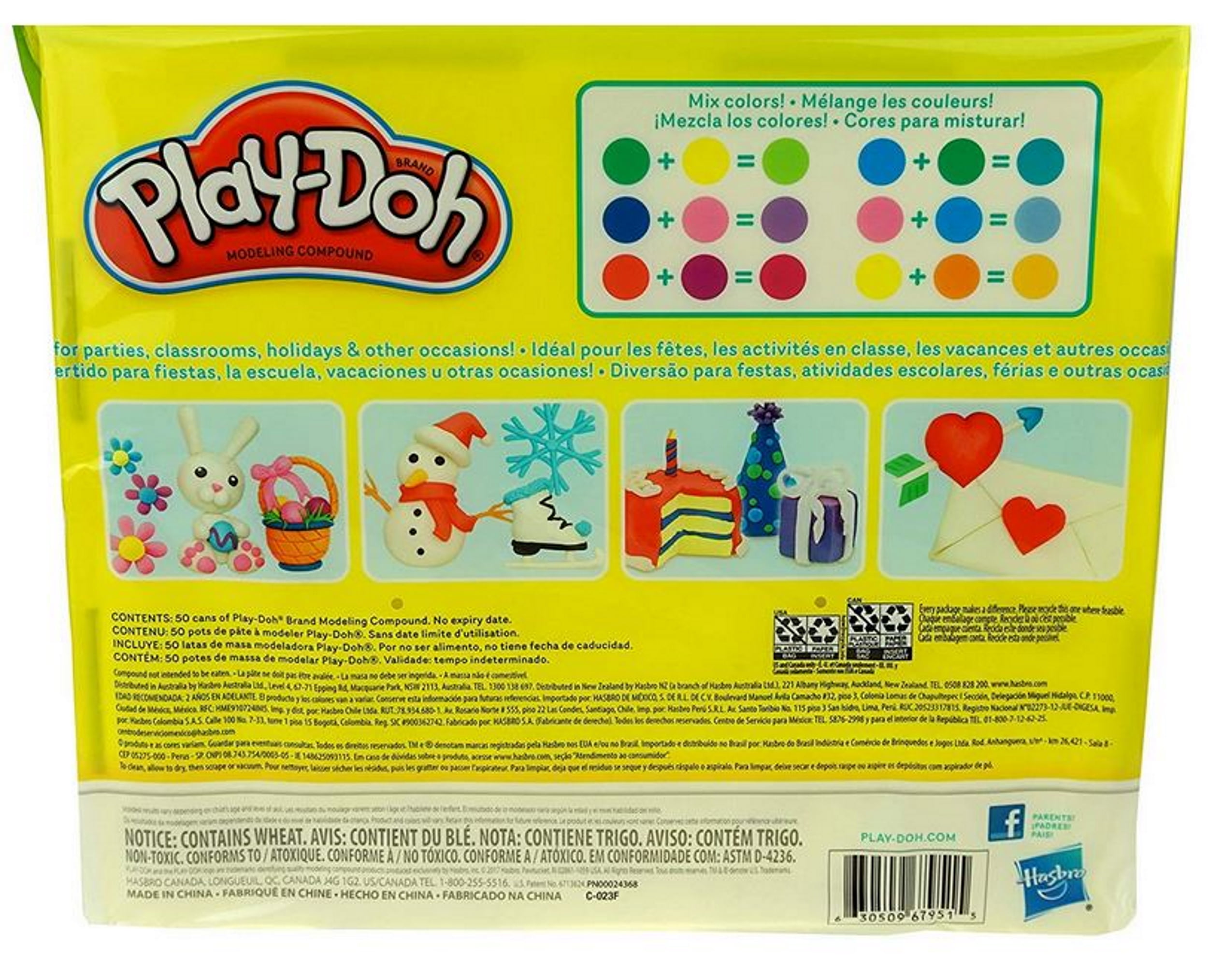 Non-Toxic Play-Doh Modeling Compound 50 Assorted Co Value Pack Case of Colors 