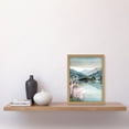 thumbnail image 2 of Lakeside Landscape with Cherry Blossom Tree Modern Watercolour Painting Artwork Framed Wall Art Print A4, 2 of 4
