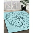 thumbnail image 2 of Ahgly Company Indoor Square Patterned Electric Blue Area Rugs, 7' Square, 2 of 6