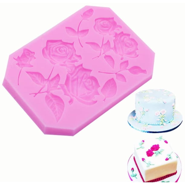 Cestony European Rose Silicone Mold - Embossed Fondant Mold For Cake, Soap, Chocolate, DIY Decorating
