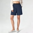 thumbnail image 5 of Oplxuo Quick Dry Casual Summer Shorts for Women Elastic High Waist Loose Color Block Lounge Sweat Shorts with Pockets, 5 of 7
