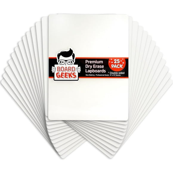 ORUYROP 25 Pack Dry Erase Lapboards 9 inch by 12 inch Large Whiteboard White Board Set Great for Teachers, Students, Children, Classroom Reusable, Durable, Portable, Single Sided Whiteboard