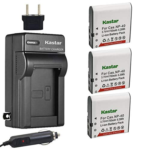 Kastar 3X Battery Charger for Casio NP 40 LB 060 Casio Exilim EX Z1000 EX Z1050 EX Z1080 EX Z1200 EX Z700 EX Z750 EX Z850 EX FC100 FC150 FC160S Z400 PRO P505 P600 P700 Zoom Z10 Walmart