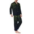thumbnail image 2 of Salouo Luxury golden sparkle Print Button-Front Long Sleeve Pajama Set for Men, Soft 2Pjs Men's Long Sleeve Sleepwear-Medium, 2 of 7