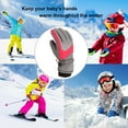 thumbnail image 3 of GXWEA Kids Winter Gloves Waterproof Gloves Kids Kids Waterproof Mittens Thicken Toddler Winter Snow Gloves Warm Ski Gloves For Girls Boys 10-16 Year, 3 of 7