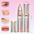 thumbnail image 3 of Rechargeable Eyebrow Trimmer & Facial Hair Remover for Women,2 in 1 Eyebrow Razor and Painless Hair Remover, Eyebrow Lips Body Facial Hair Removal for Women with Built-in LED Light(Rainbow), 3 of 7