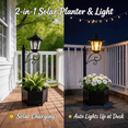 thumbnail image 3 of DJGIFI Solar Lamp Post Light with Planter, 1-Pack LED Outdoor Floor Lamp, Waterproof 3000K Warm White, 29.5in Tall, Matte Black, 3 of 6