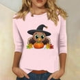 thumbnail image 2 of Wiyuqeen Thanksgiving Shirts for Women 3/4 Sleeve Crew Neck Fall Shirts Plus Size Lightweight Graphic Tees Holiday Tshirts, 2 of 5