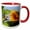 Red/White, variant on 3drose, a Ruby-throated Hummingbird and Carpenter Bee Enjoying a Sunflower., 11oz Two-tone Yellow Mug