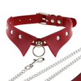 thumbnail image 2 of Collier de cou en cheptel en similicuir : Collier rétro à col clouté Rasker Punk Rasker avec laisse, 2 of 10