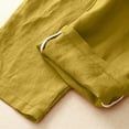 thumbnail image 6 of Mrat Sweatpants Women Trousers Women's Solid Color Elastic High Waisted Cropped Pants Cotton and Linen Casual Slim Work Pants Women S-567 Yellow L, 6 of 6