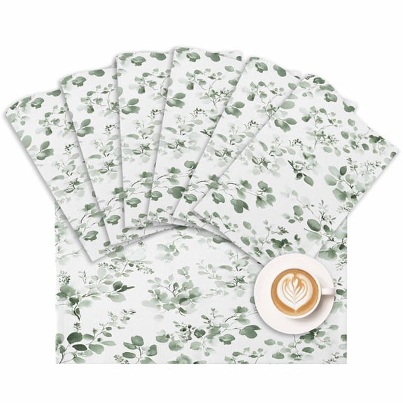 Placemat Abstract Yellow Leaves Placemats for Dining Table Plant Leaf Washable Table Mats for Party Kitchen Dining Decoration