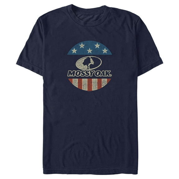 Men's Mossy Oak American Flag Circle Logo Graphic Tee Navy Blue 3X Large
