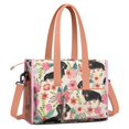 thumbnail image 2 of Teacher Tote Bag,Dachshund and Flower Teacher Utility Tote Bag,Large Work Tote Bags for Women with Multiple Pockets,Top Zipper Closure,13.8x10.6x6.7 Inch, 2 of 5