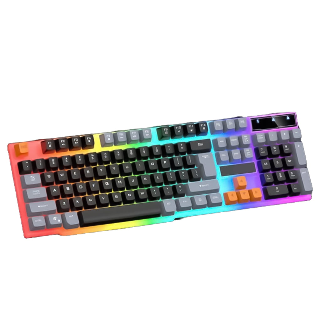 MultiSystems Wire Keyboard 104Keys with Breathing Lighting, Ergonomic Build Keyboard and Long Last Switches Life