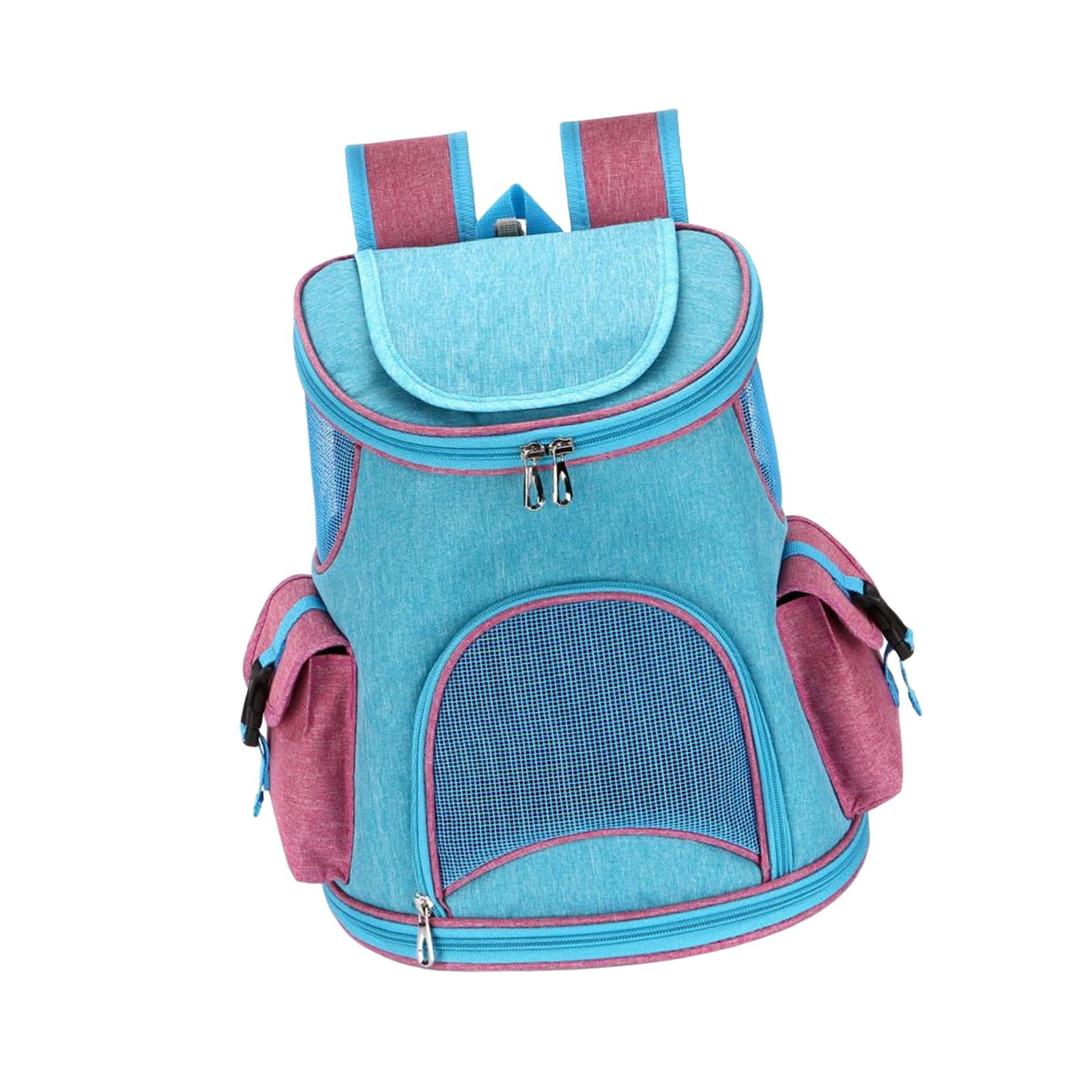 Fzaqwen Pet Carrier Backpack Adjustable Strap 2 Side Bags Carrying Bags Dog Carriers Pet Light Blue 6.6lb