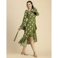 thumbnail image 3 of Moomaya Elegant Printed Long Sleeve Wrap Dress - V Neck, Evening Party Fashion, 3 of 9