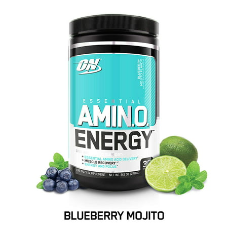 Optimum Nutrition Amino Energy Pre Workout + Essential Amino Acids Powder, Blueberry Mojito, 30