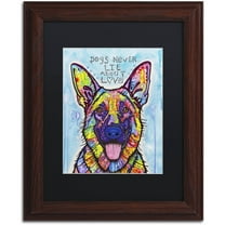 Trademark Fine Art 'Dogs Never Lie' Canvas Art by Dean Russo, Black Matte, Wood Frame