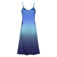 thumbnail image 3 of Women Satin Silk Cami Dress Summer Tie Dye V Neck Sleeveless Maxi Dresses Vacation Beach Side Split Sundress, 3 of 6