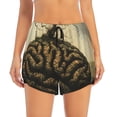 thumbnail image 3 of Uemuo Surreal Brain Tree Pattern Women's Athletic Shorts High Waisted Running Shorts with Liner Pockets Gym Elastic Workout Shorts-Large, 3 of 9