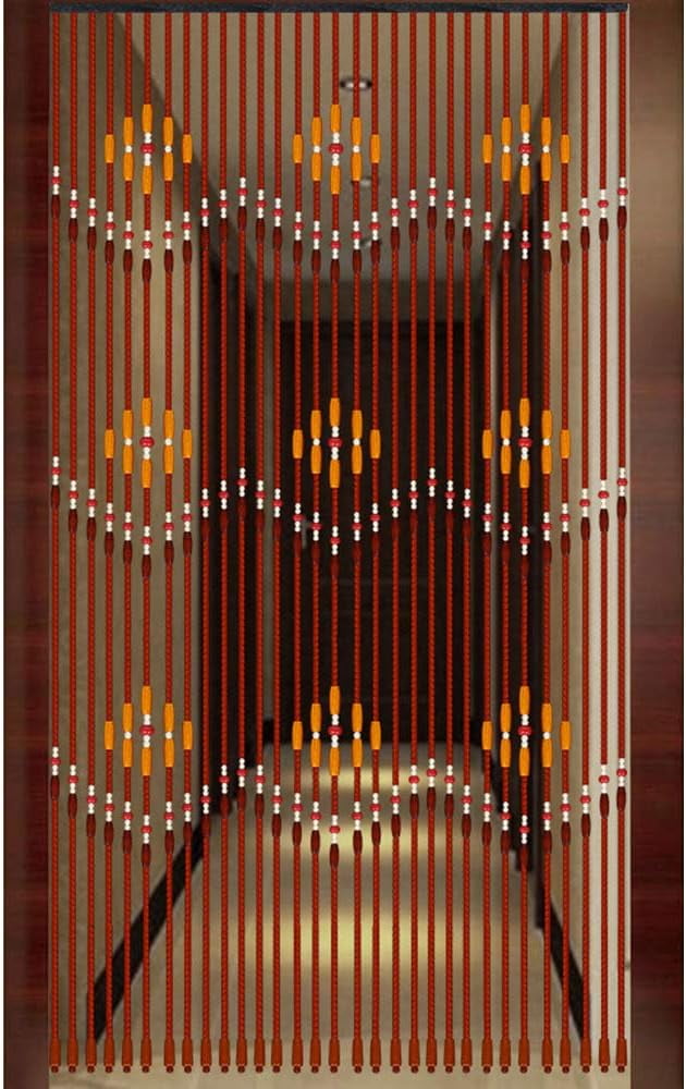 Beaded Curtain Wood and Bamboo Door Beads Curtain Room Divider Doorway Hanging Curtain for Doors Window Hallway Entrance 35.4x86.6inch