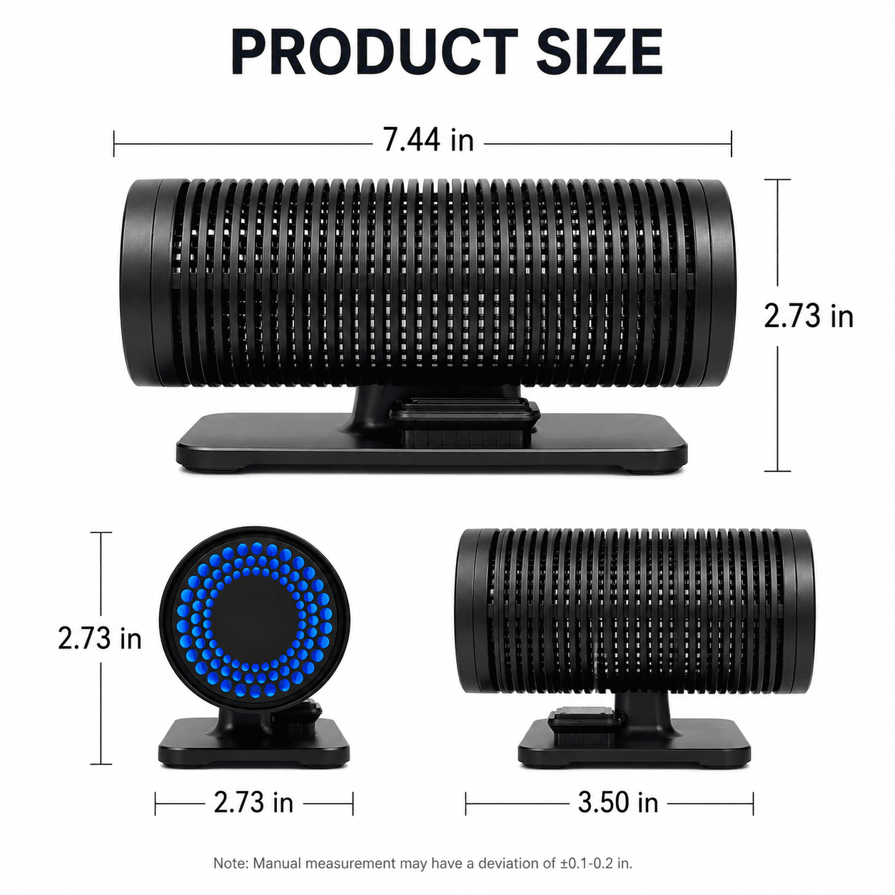 Car Air Purifier with HEPA Filter, Dual Fan Portable Air Cleaner for Smoke, Pet Odors and Dust, Ultra-Quiet Ionizer for Vehicle and Small Room, Aromatherapy Diffuser